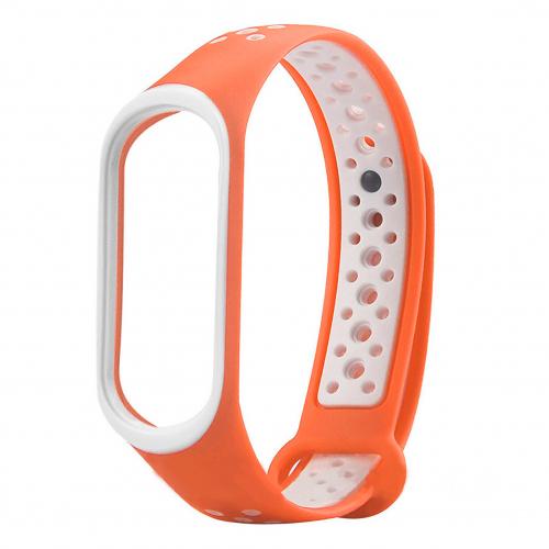 Ремінець SPORT для Xiaomi Mi Band 3/4 orange-white