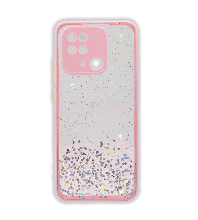 Накладка Glitter Bling Sequins для Xiaomi Redmi 10C (pink)