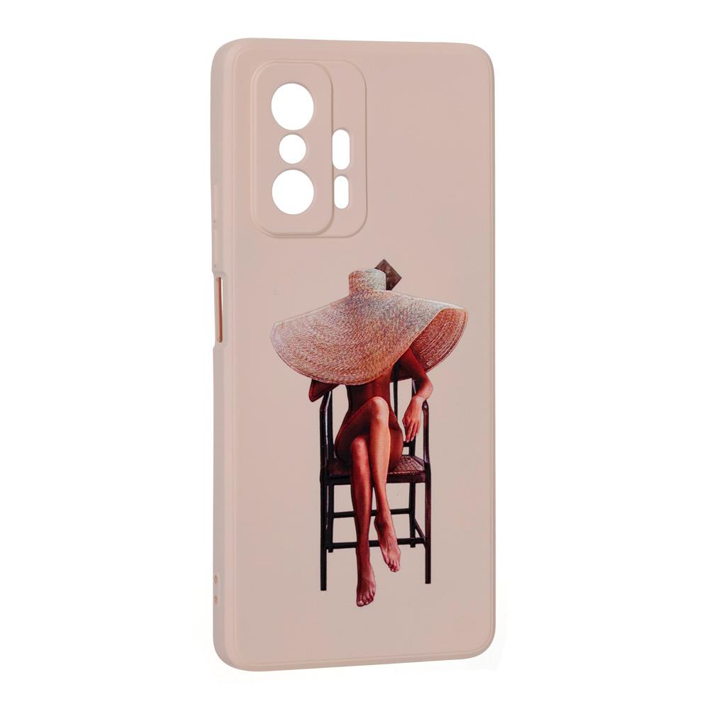 Накладка Silicone ART для Xiaomi Mi 11T/ Mi 11T PRO "Lady with Hat"