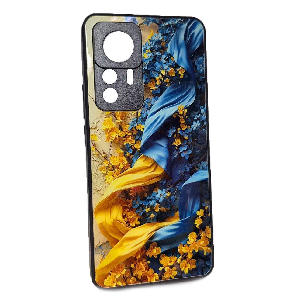 Накладка Marble Clouds для Xiaomi 12T/12T Pro (Квіти на стіні, скло)