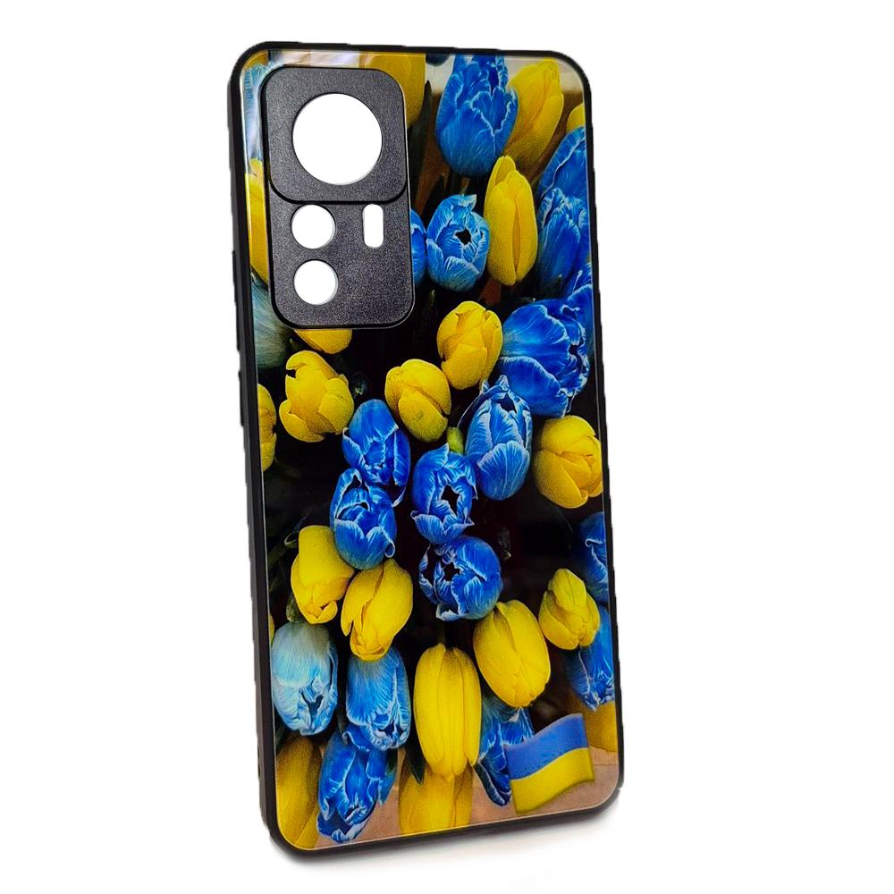 Накладка Marble Clouds для Xiaomi 12T/12T Pro Тюльпани (скляний)