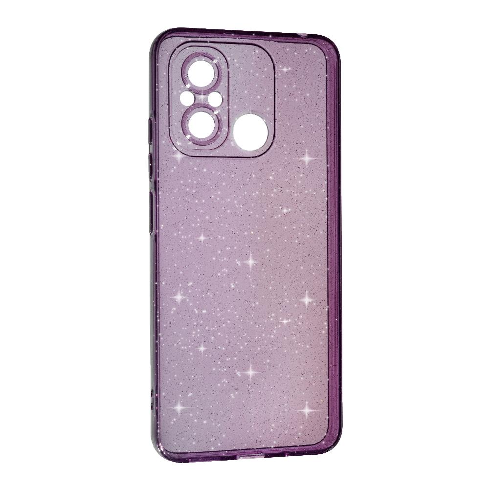 Накладка Molan Cano Glossy Jelly для Xiaomi Redmi 12C фіолетова з блискітками