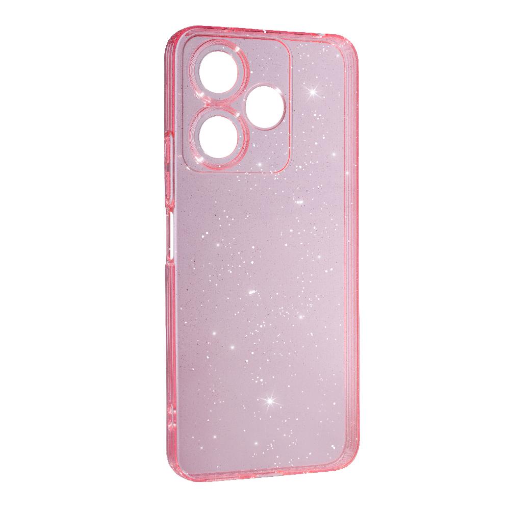 Накладка Molan Cano Glossy Jelly для Xiaomi Redmi 13 / Poco M6  рожева з блискітками