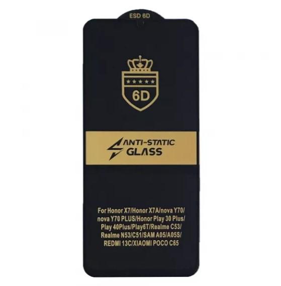 Захисне скло 6D OG Crown для Samsung A07 / A06 /Xiaomi Redmi 13C/Poco C65/M6 5G/Honor X7/X7A/Nova Y70/Realme C53/C51/Samsung A05/Nokia C31