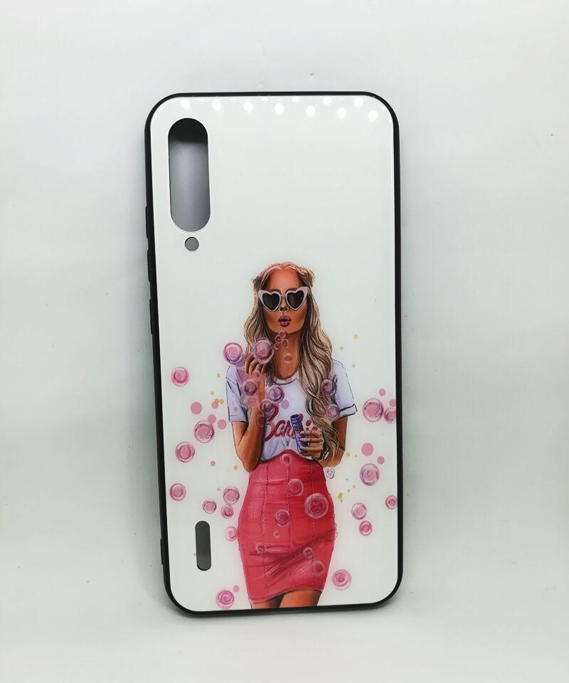 Накладка Girls Glass для Xiaomi Mi A3/CC9e Дівчина з бульбашками