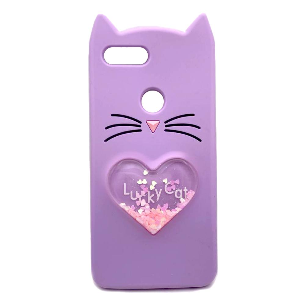 Накладка Cat 3D Heart для Xiaomi Mi 8 Lite бузкова