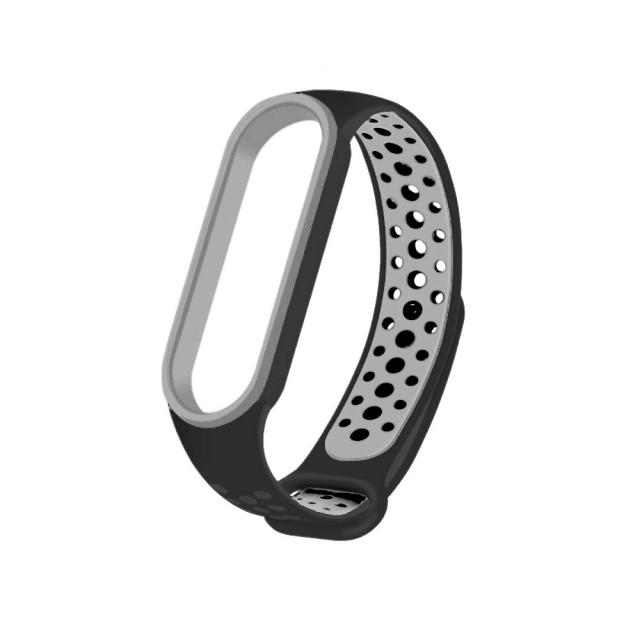 Ремінець SPORT для Xiaomi Mi Band 5/6/7 Black / Gray