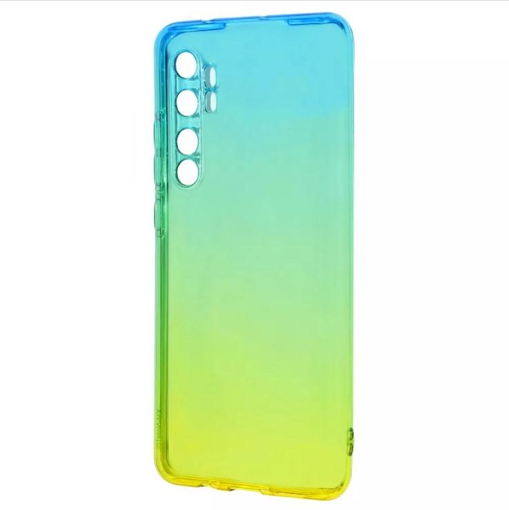 Накладка Gradient Design для Xiaomi Mi Note 10 Lite (blue/yellow) 0.5 mm