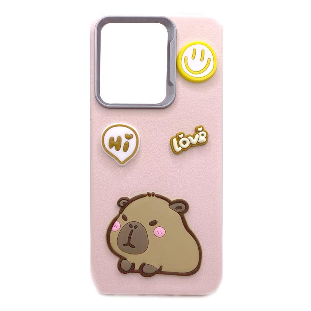 Чохол Leather Toys для Xiaomi Redmi Note 13 Pro 4G / Poco M6 Pro 4G (Capybara / Pink Sand)