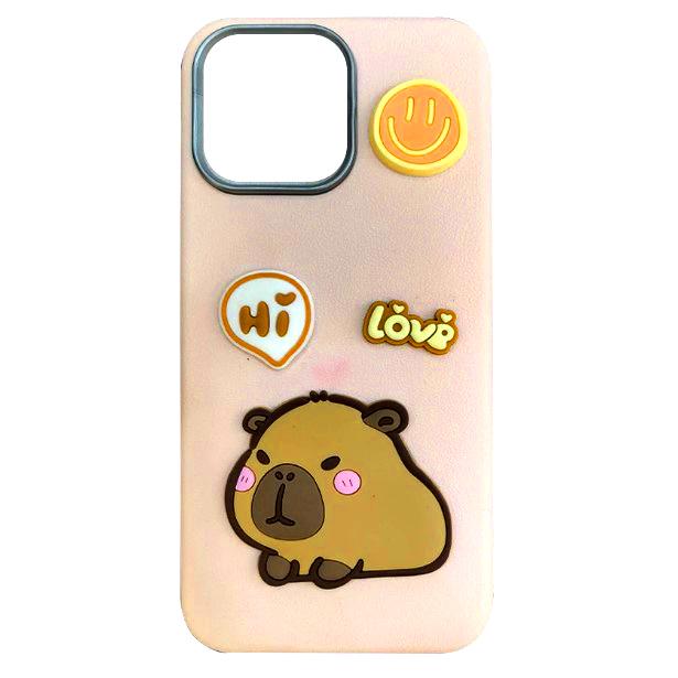 Чохол Leather Toys для Iphone 13 / 14  (Capybara / Pink)
