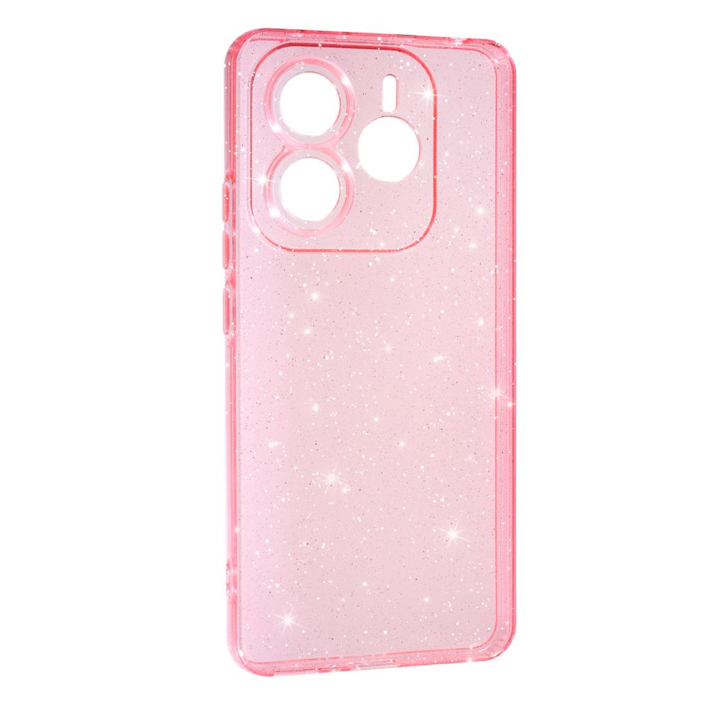 Накладка Molan Cano Glossy Jelly для Xiaomi Redmi Note 14 (4G) (UA/EUROPE) рожева з блискітками