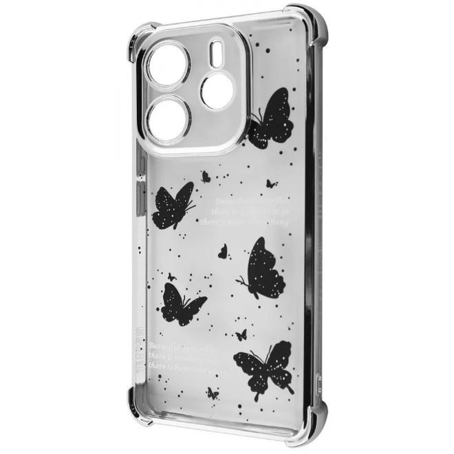 Чохол WAVE Winkie для Xiaomi Redmi Note 14 4G (European) silver/butterfly