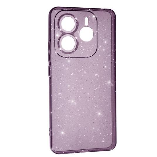 Накладка Molan Cano Glossy Jelly для Xiaomi Redmi Note 14 (4G) (UA/EUROPE) фіолетова з блискітками