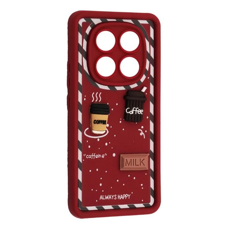 Чохол Pretty Toys для Xiaomi Redmi Note 14 Pro 4G (Marsala/Always Happy)