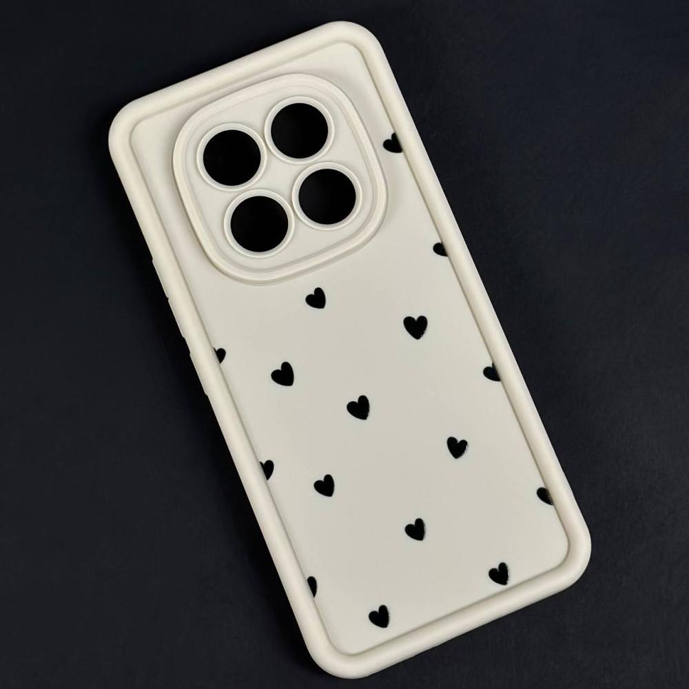 Накладка Shock Sides Resistant для Xiaomi Redmi Note 15 Pro 5G  біла з чорними сердечками