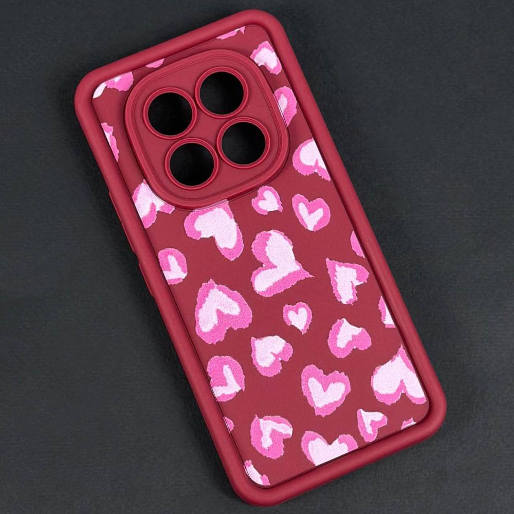 Накладка Shock Sides Resistant для Xiaomi Redmi Note 15 Pro 4G бордова з сердечками