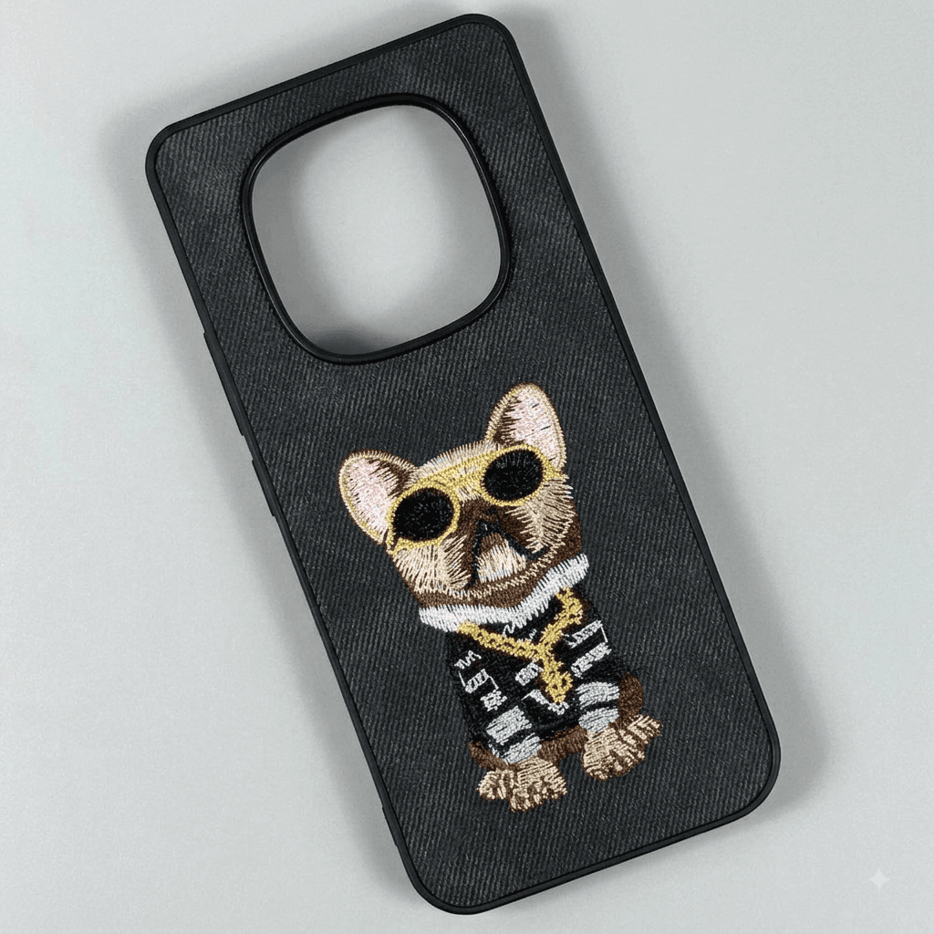 Накладка Teddy Bear Embroidered для Xiaomi Redmi Note 15 Pro 5G  пес чорний