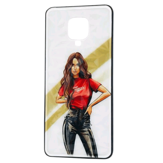 Накладка Ladies для Xiaomi Redmi Note 9s/Note 9 Pro/Note 9 Pro Max "Girl red"