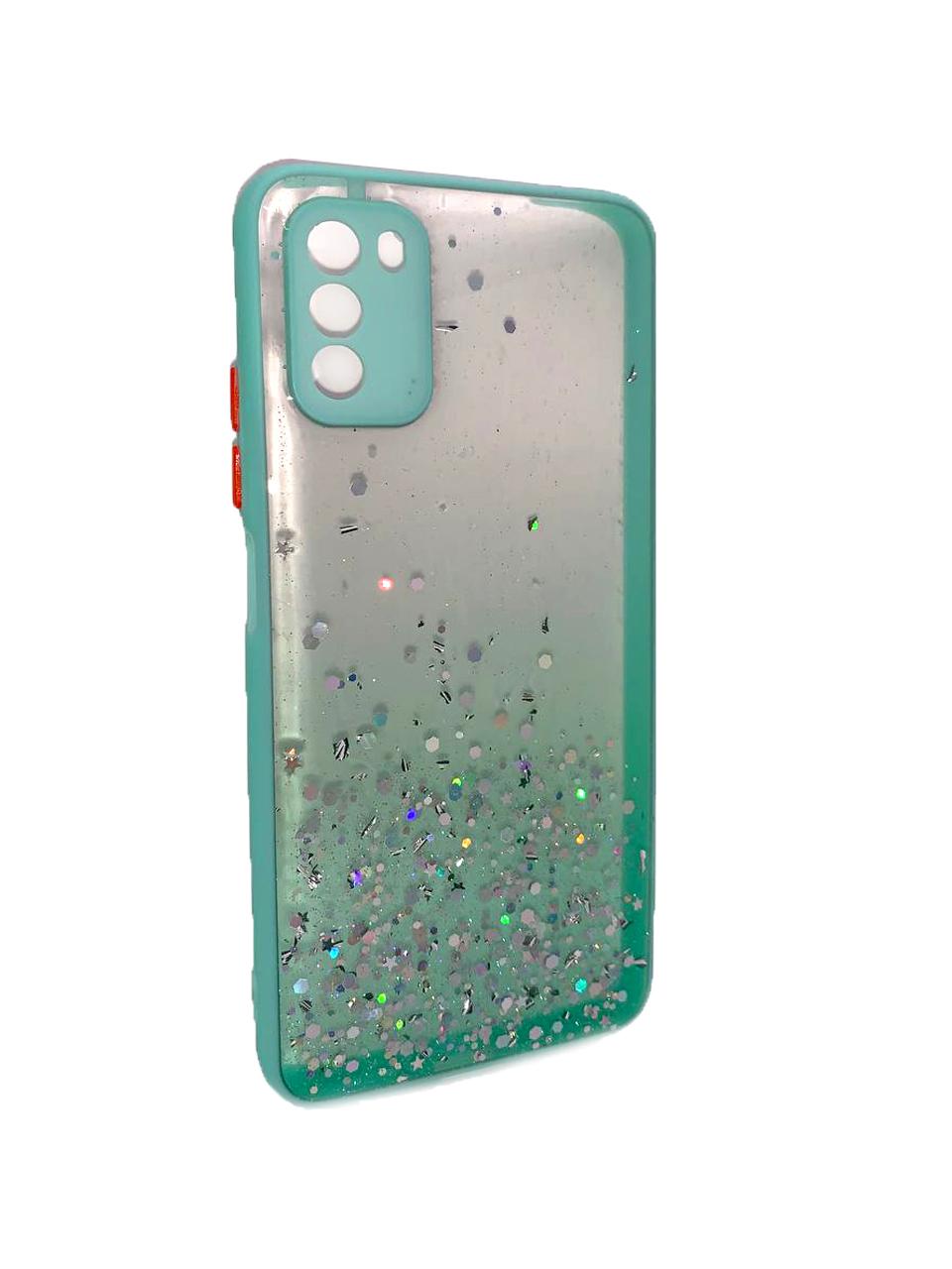 Накладка Glitter Bling Sequins для Xiaomi Poco M3 (mint)