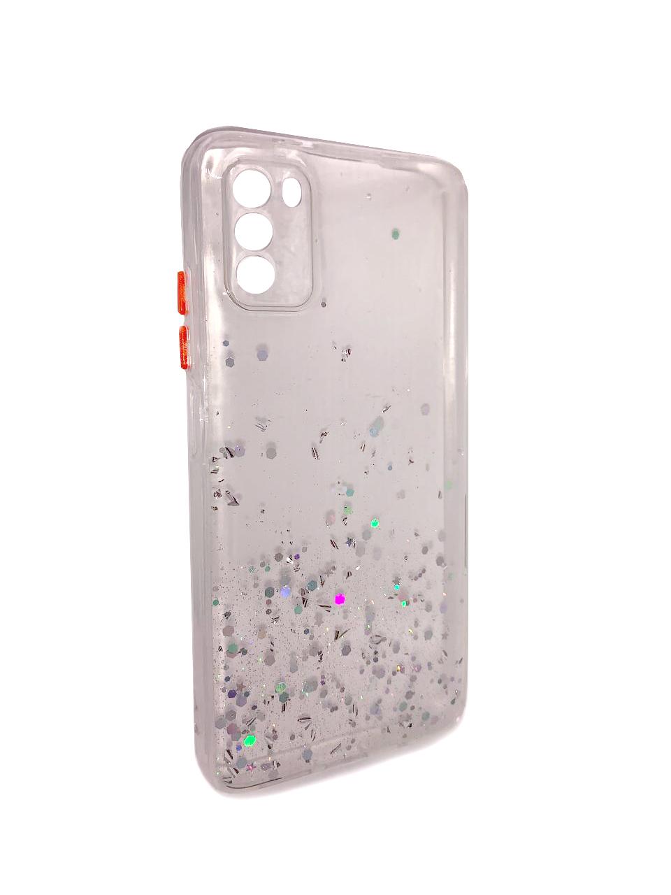 Накладка Glitter Bling Sequins для Xiaomi Poco M3 (clear)