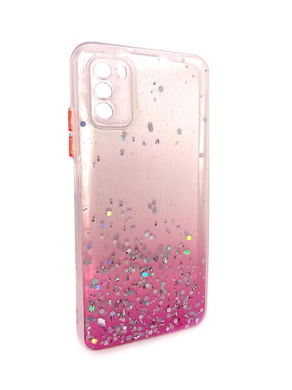 Накладка Glitter Bling Sequins для Xiaomi Poco M3 (pink)