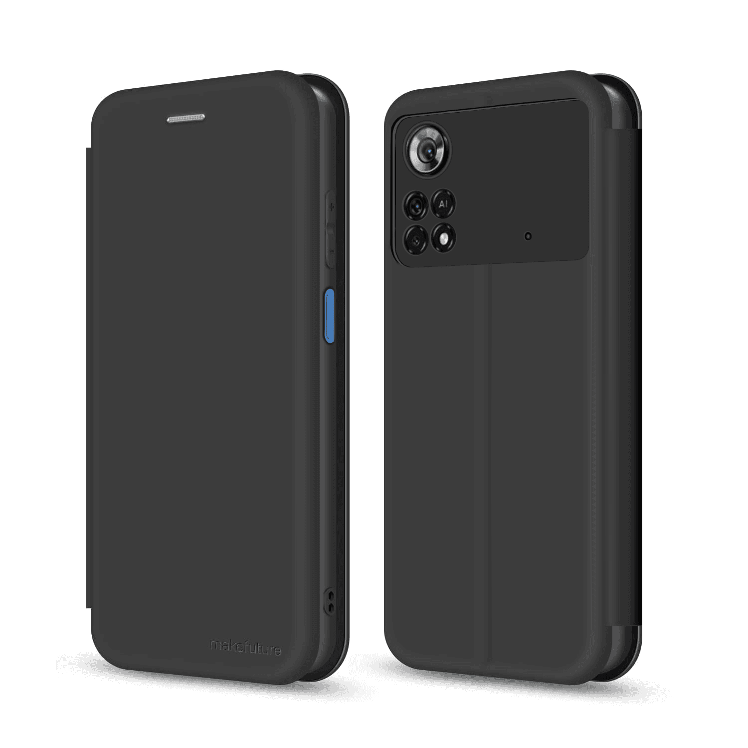 Книжка MAKE для Xiaomi Poco M4 Pro 4G (Soft-Touch PU) Black