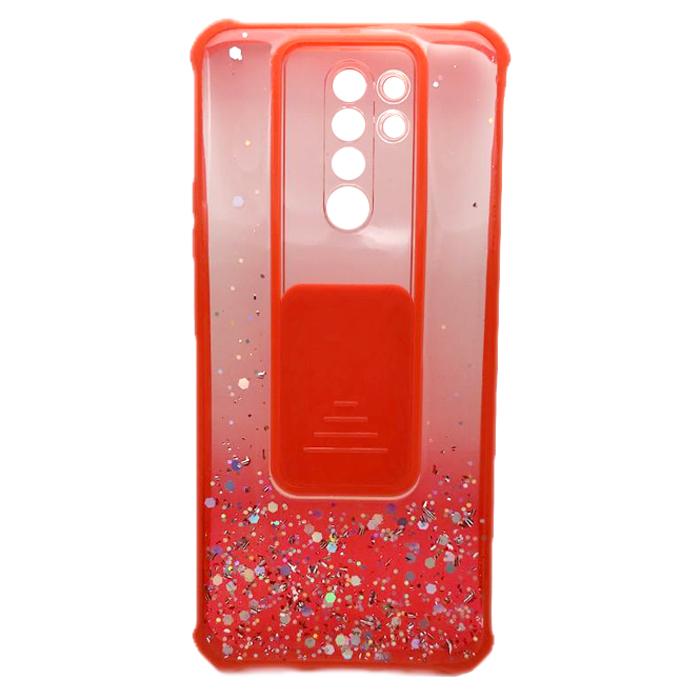 Накладка Camshield Glitter для Xiaomi Redmi 9 Червона