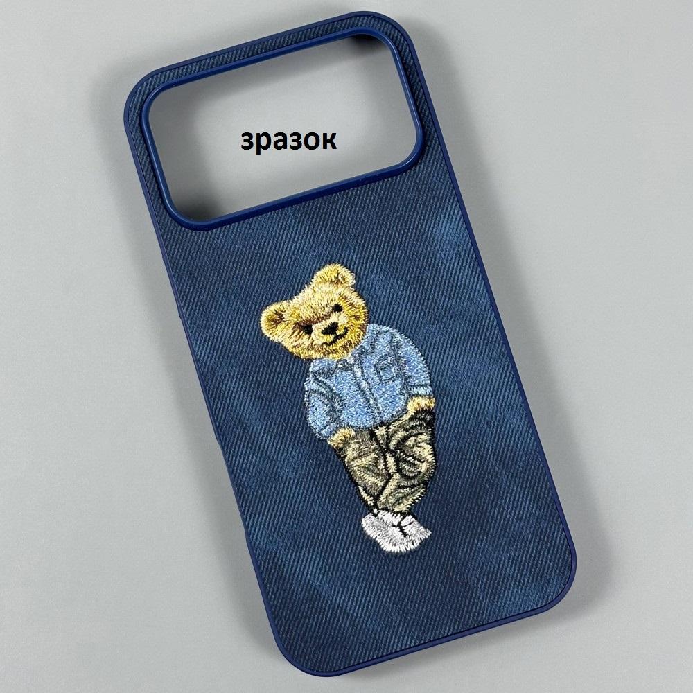 Накладка Teddy Bear Embroidered для Xiaomi Redmi A7 Pro 4G / Poco C81 / C81 Pro ведмідь синій
