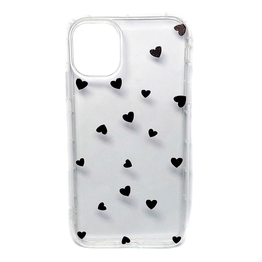 Накладка Transparent in Hearts для Iphone 16 Pro (Black)