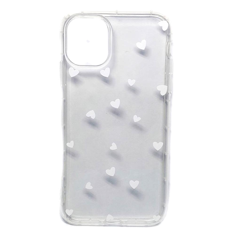 Накладка Transparent in Hearts для Iphone 11 (White)
