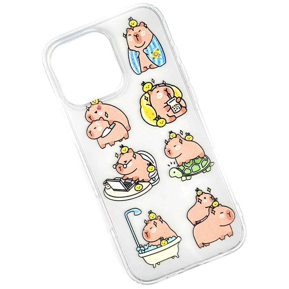 Накладка Transparent in Print для Iphone 13/14  (Capibara)