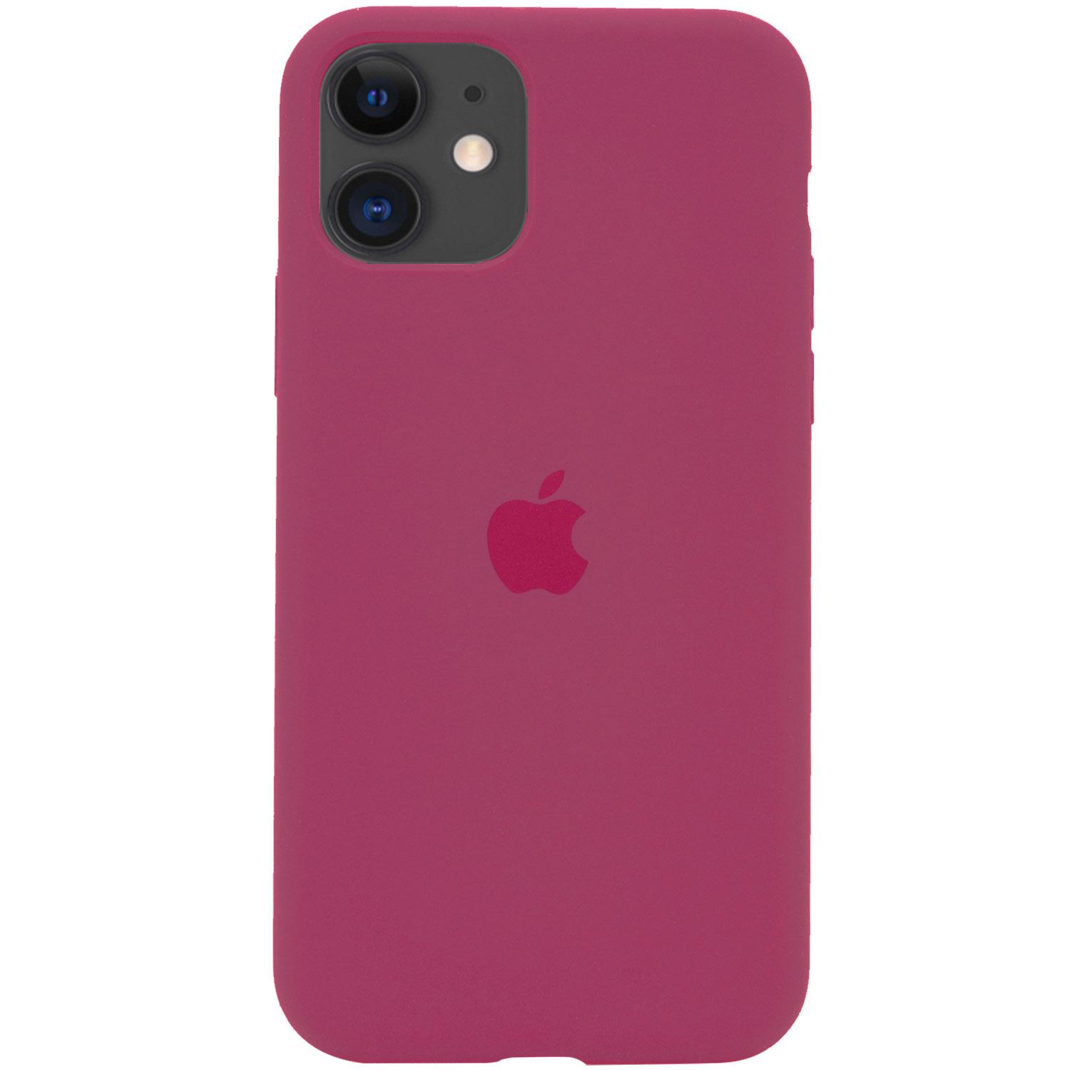 Silicone Case Full Protective для iPhone 12/12 Pro (Rose Red)
