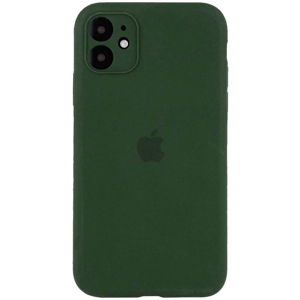 Silicone Case Square Full Camera Protective (AA) для iPhone 11 (Dark green)