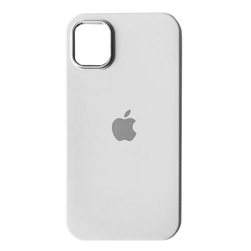 Silicone Case Full (Metal Frame and Buttons) для  iPhone 13/14 (White)