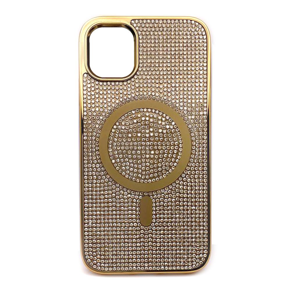 Накладка MagSafe full of diamonds для  iPhone 13 (Gold)