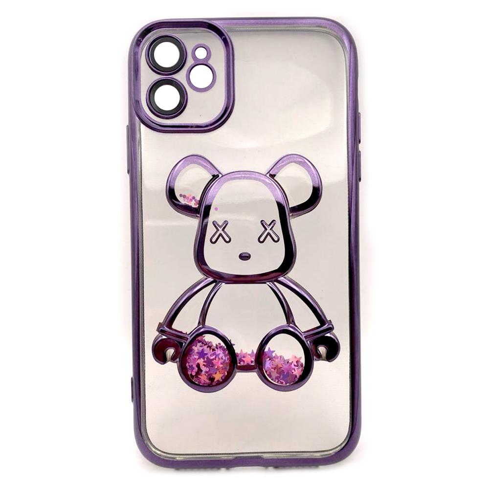 Накладка Cute Shining Bear для IPhone 12 Фіолетова