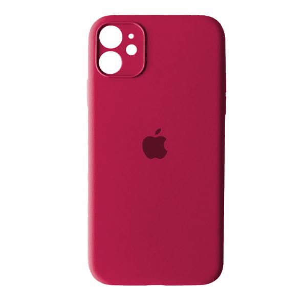 Silicone Case Full Camera Protective (AA) для iPhone 12 (6.1") (Rose Red)