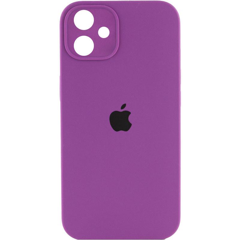 Silicone Case Square Full Camera Protective (AA) для iPhone 12 (6.1") (Grape)