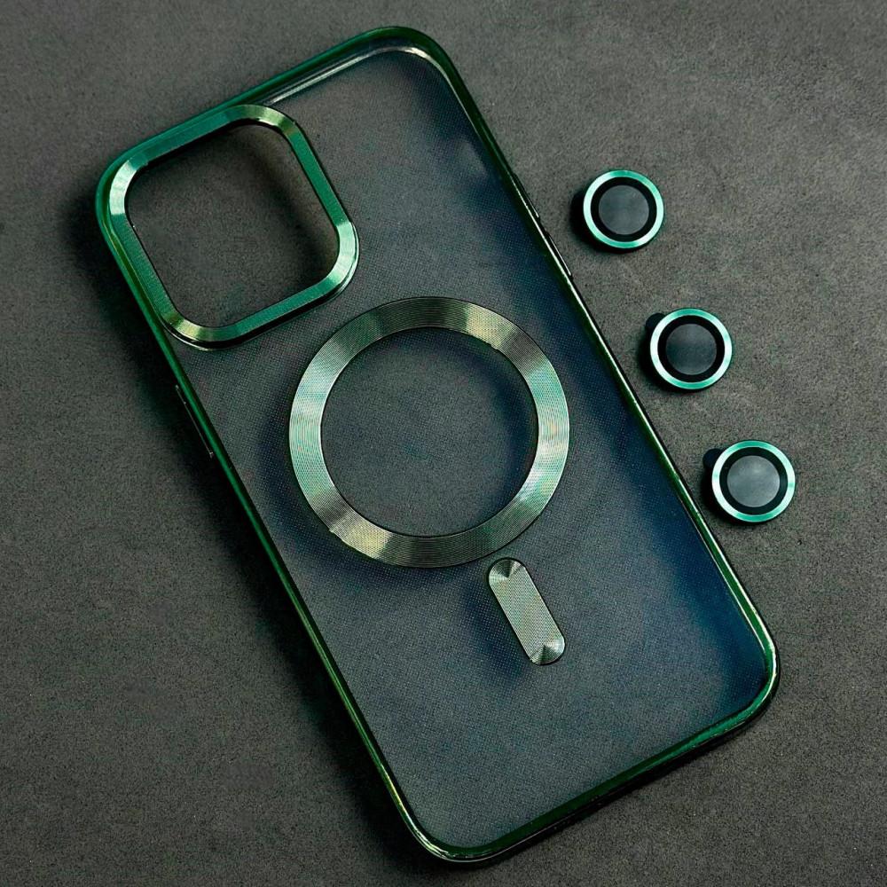 Накладка Chrome Crystal Camera Case MagSafe для Iphone 11 Pro (Green)
