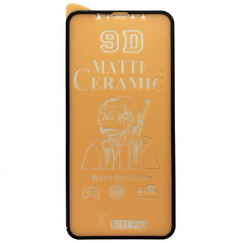 Гнучке скло Ceramic MATT для  iPhone X / XS / 11 Pro матове з чорною рамкою