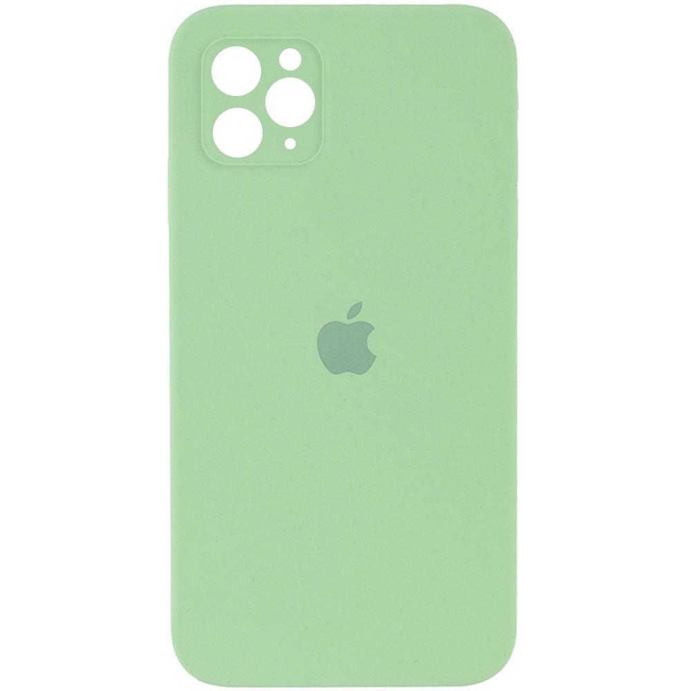 Silicone Case Square Full Camera Protective (AA) для iPhone 15 Pro Max (Mint)
