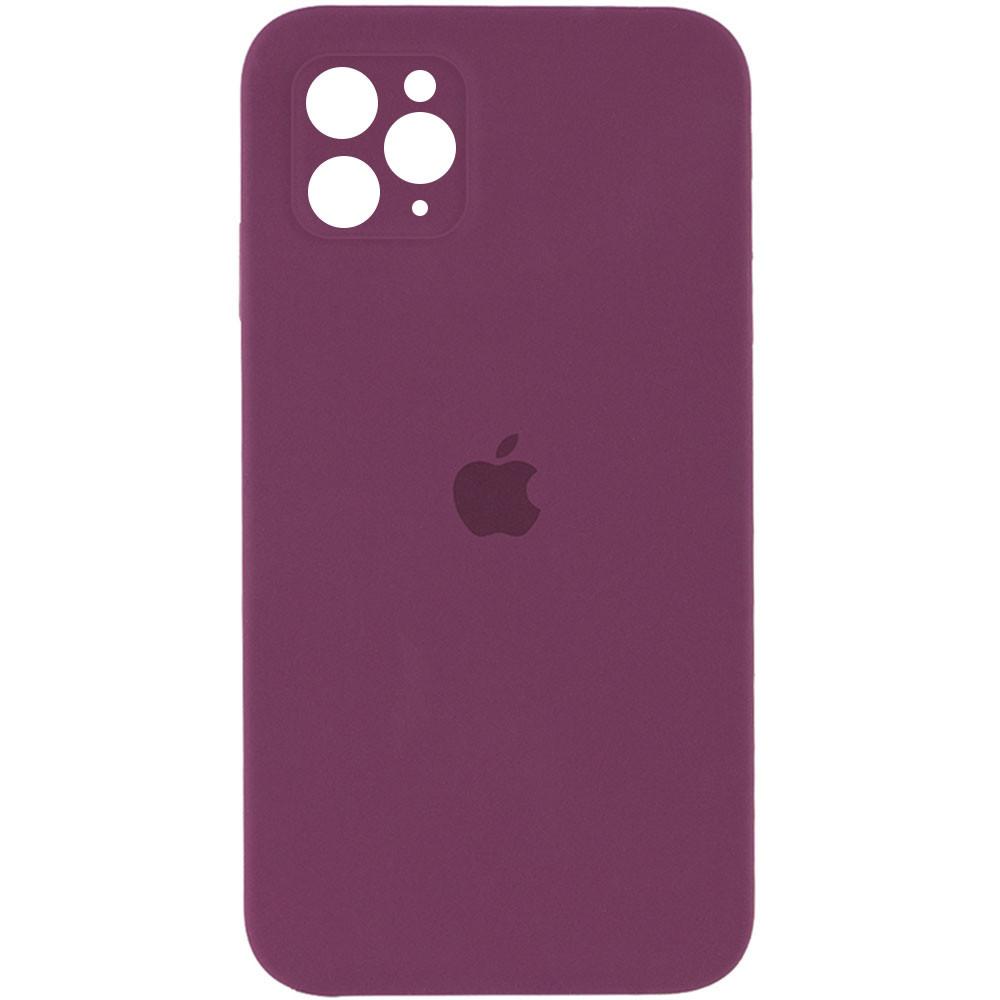 Silicone Case Square Full Camera Protective (AA) для iPhone 11 Pro Max (6.5") (Maroon)