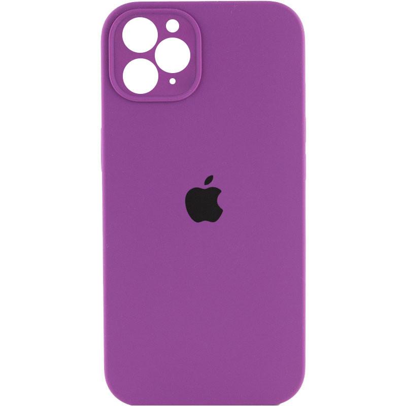 Silicone Case Square Full Camera Protective (AA) для iPhone 13 Pro Max  (Grape)