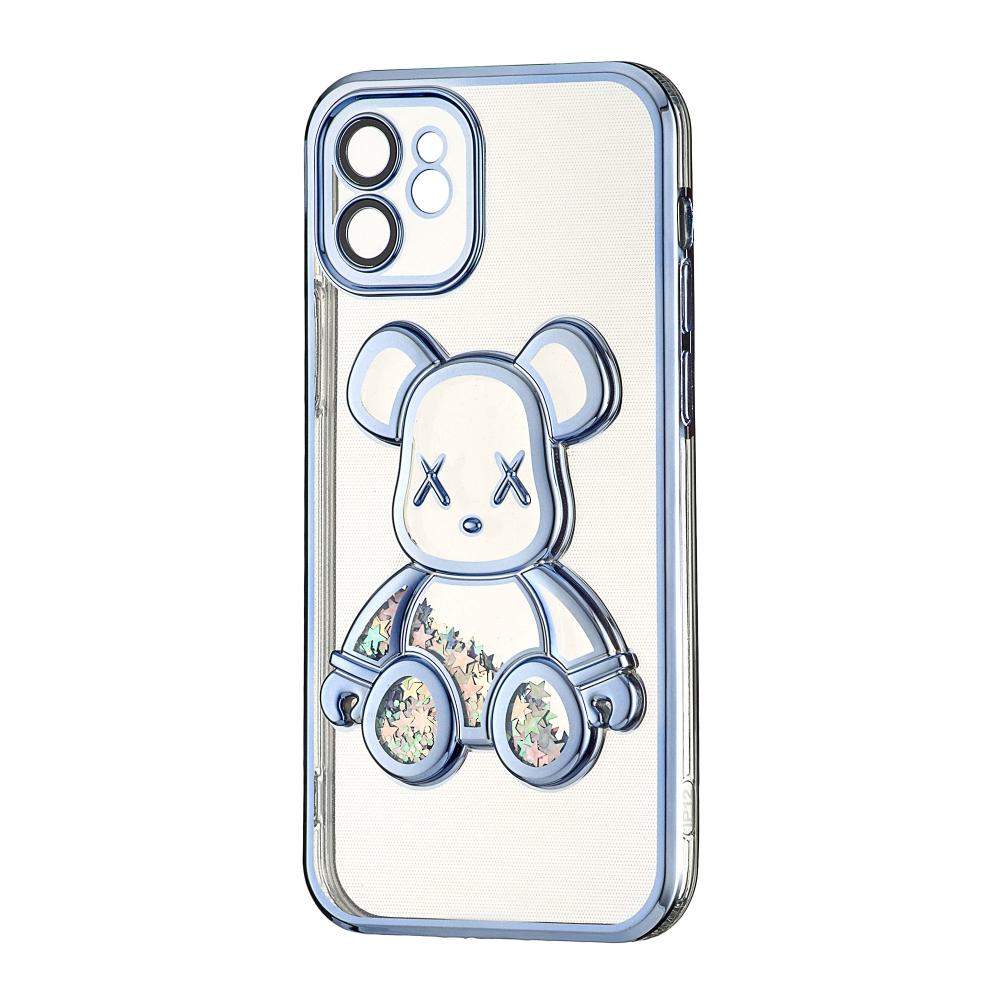 Накладка Cute Shining Bear для IPhone 12 блакитна