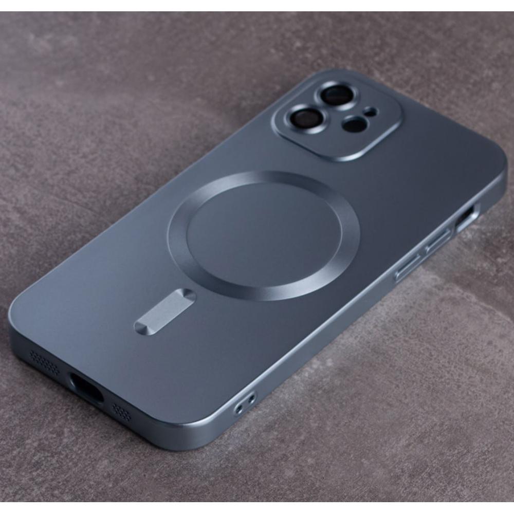 Накладка Matte Silicone with Magsafe для Iphone 12  (Light blue)