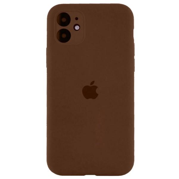 Silicone Case Full Camera Protective (AA) для iPhone 12  (Brown)