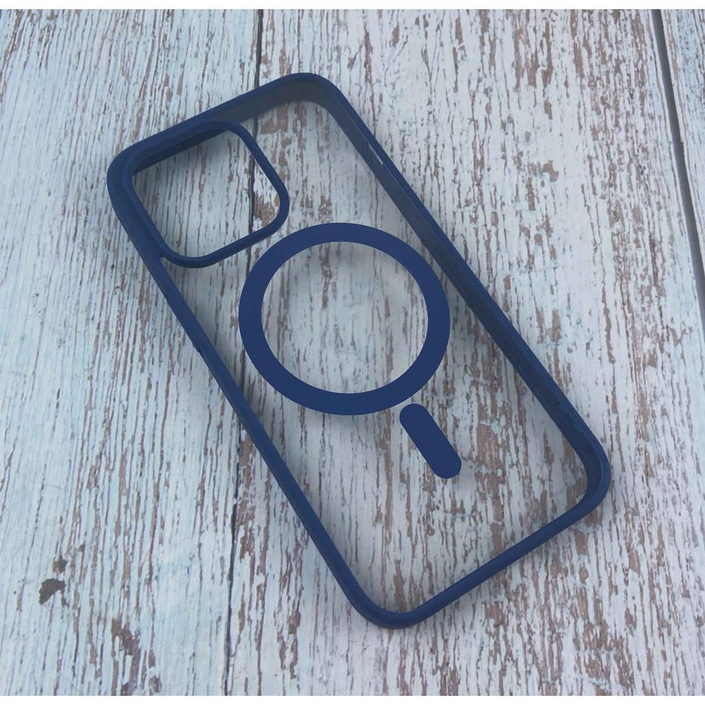 Накладка Magsafe MATTE ACRYLIC для iPhone 12/12 Pro (6.1")  синя