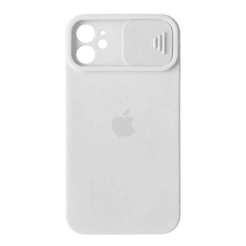 Silicone Case Square Slider Full Camera Protective (AA) для iPhone 12 (White)