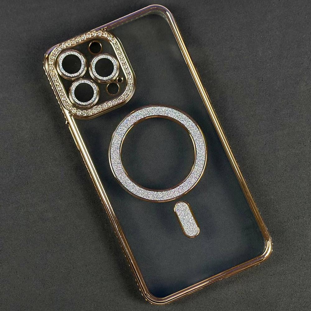 Накладка Diamond Bling MagSafe для  iPhone 12 Pro Max Gold