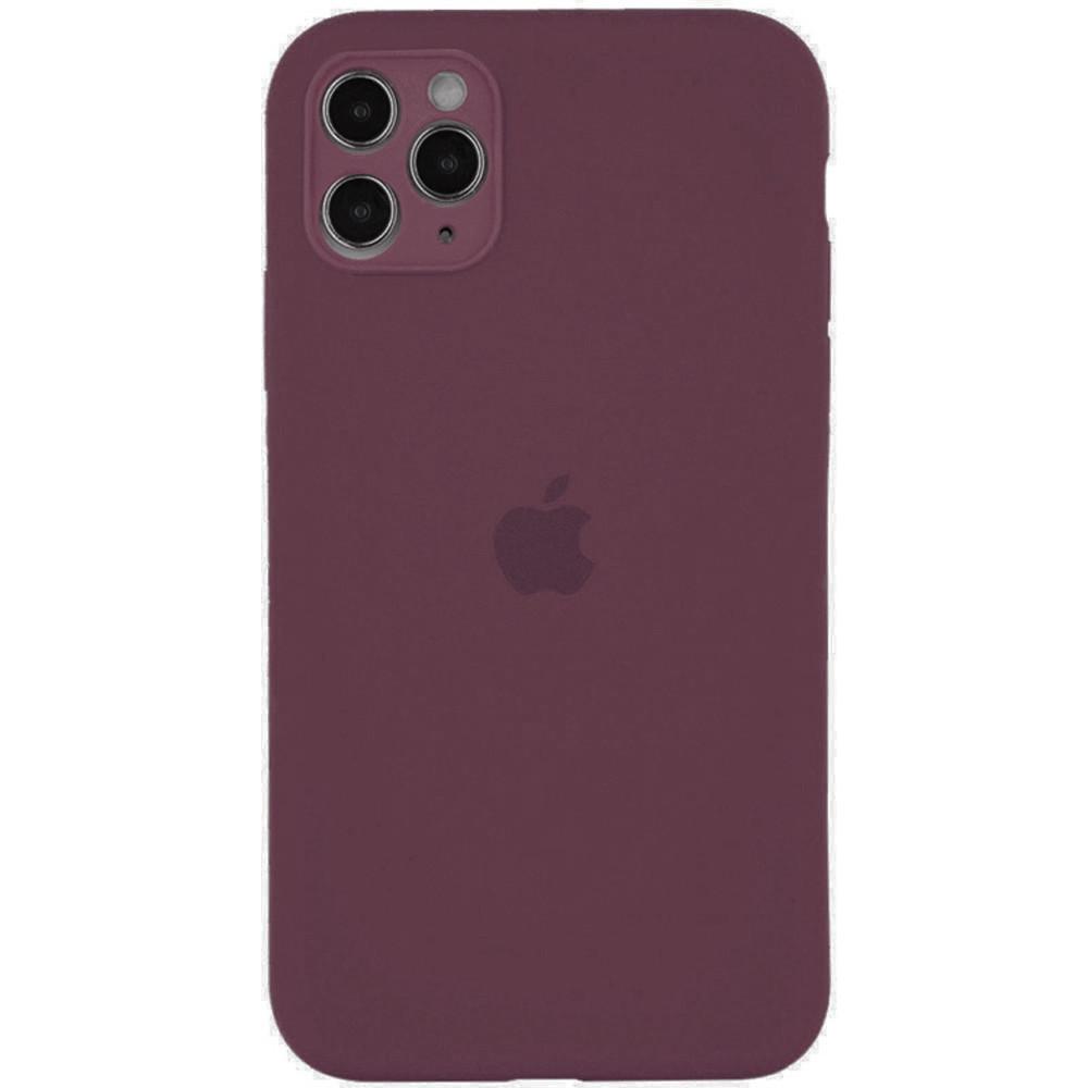 Silicone Case Full Camera Protective (AA) для iPhone 12 Pro Max (Maroon)